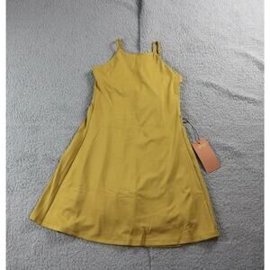 New Girlfriend Collective Dress Medium Mustard Yellow Naomi Workout Shelf Bra